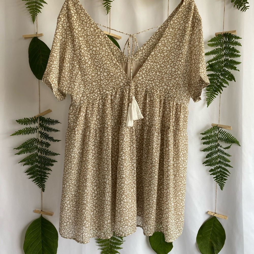 Chiffon Babydoll Leopard Dress - Picture 2 of 2